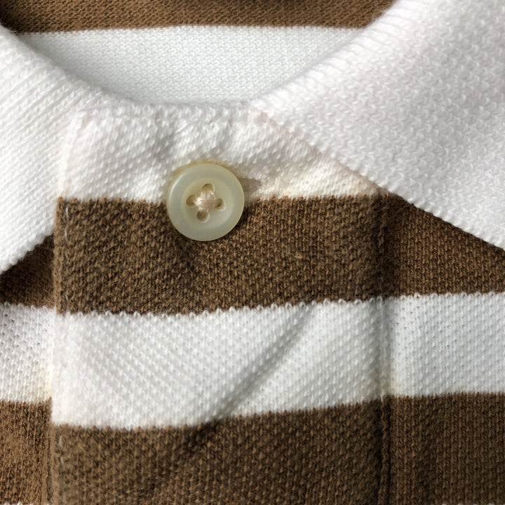 Ralph Lauren POLO by Ralph Lauren short sleeve striped polo shirt, men's XL size cotton white type Vintage Second Hand