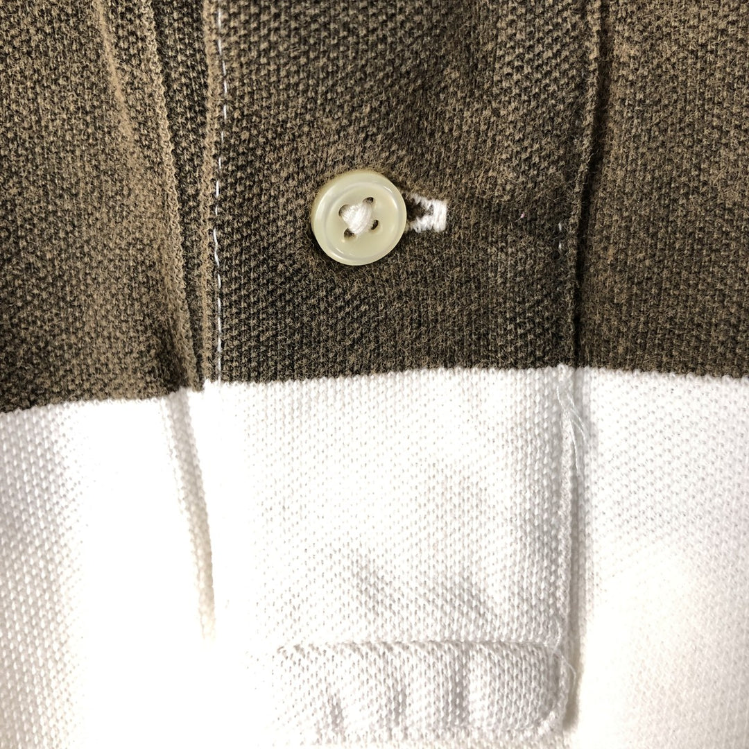 Ralph Lauren POLO by Ralph Lauren short sleeve striped polo shirt, men's XL size cotton white type Vintage Second Hand