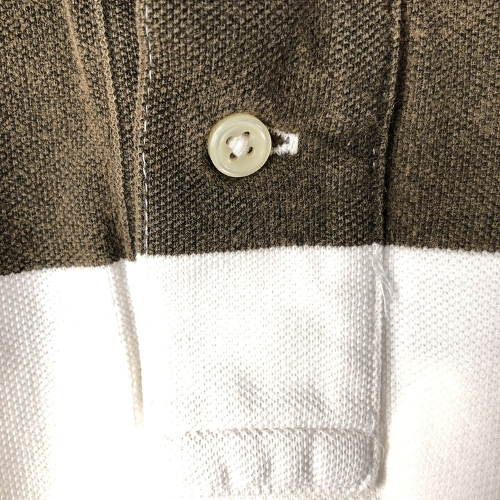 Ralph Lauren POLO by Ralph Lauren short sleeve striped polo shirt, men's XL size cotton white type Vintage Second Hand