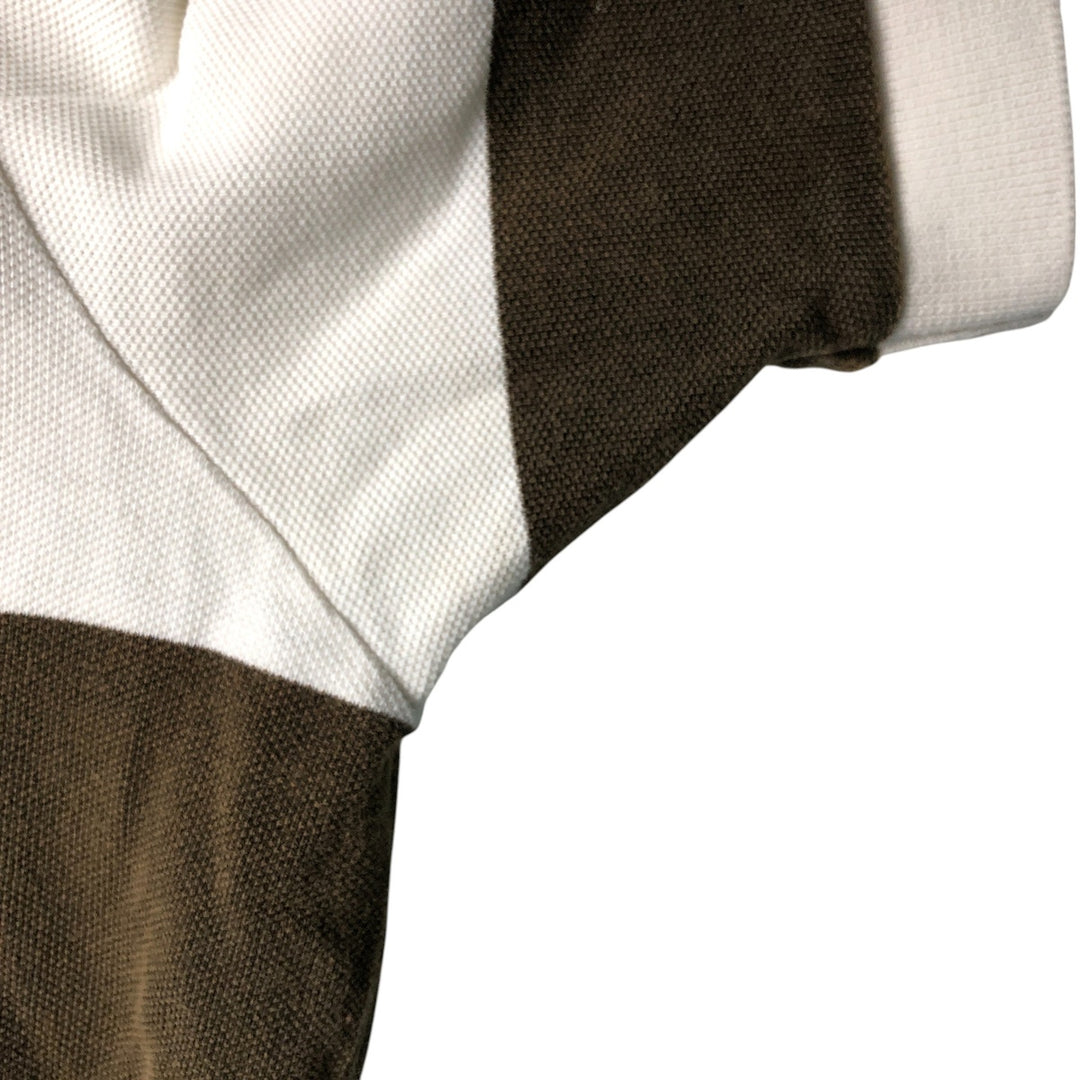Ralph Lauren POLO by Ralph Lauren short sleeve striped polo shirt, men's XL size cotton white type Vintage Second Hand
