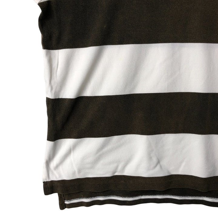 Ralph Lauren POLO by Ralph Lauren short sleeve striped polo shirt, men's XL size cotton white type Vintage Second Hand