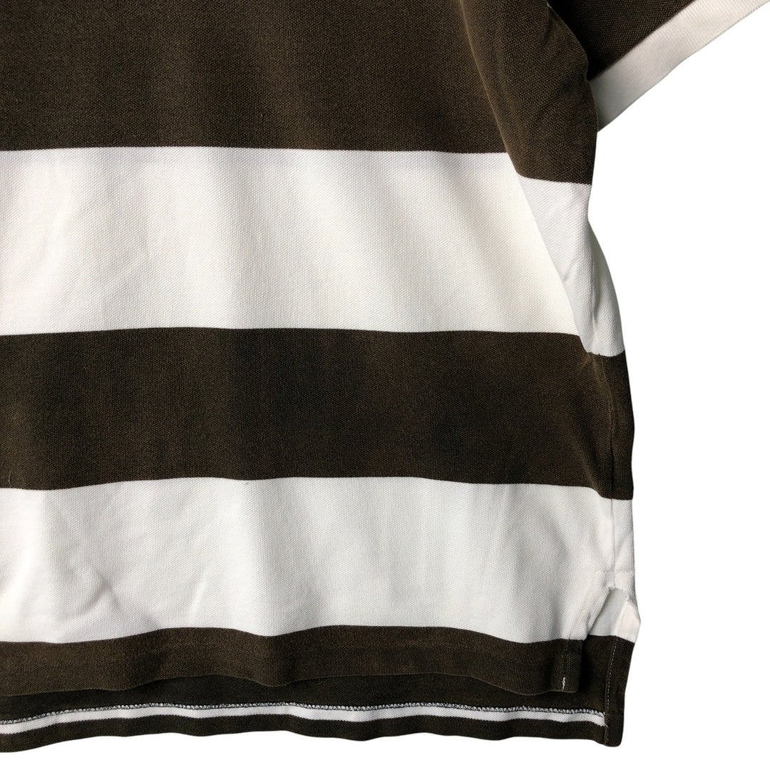 Ralph Lauren POLO by Ralph Lauren short sleeve striped polo shirt, men's XL size cotton white type Vintage Second Hand