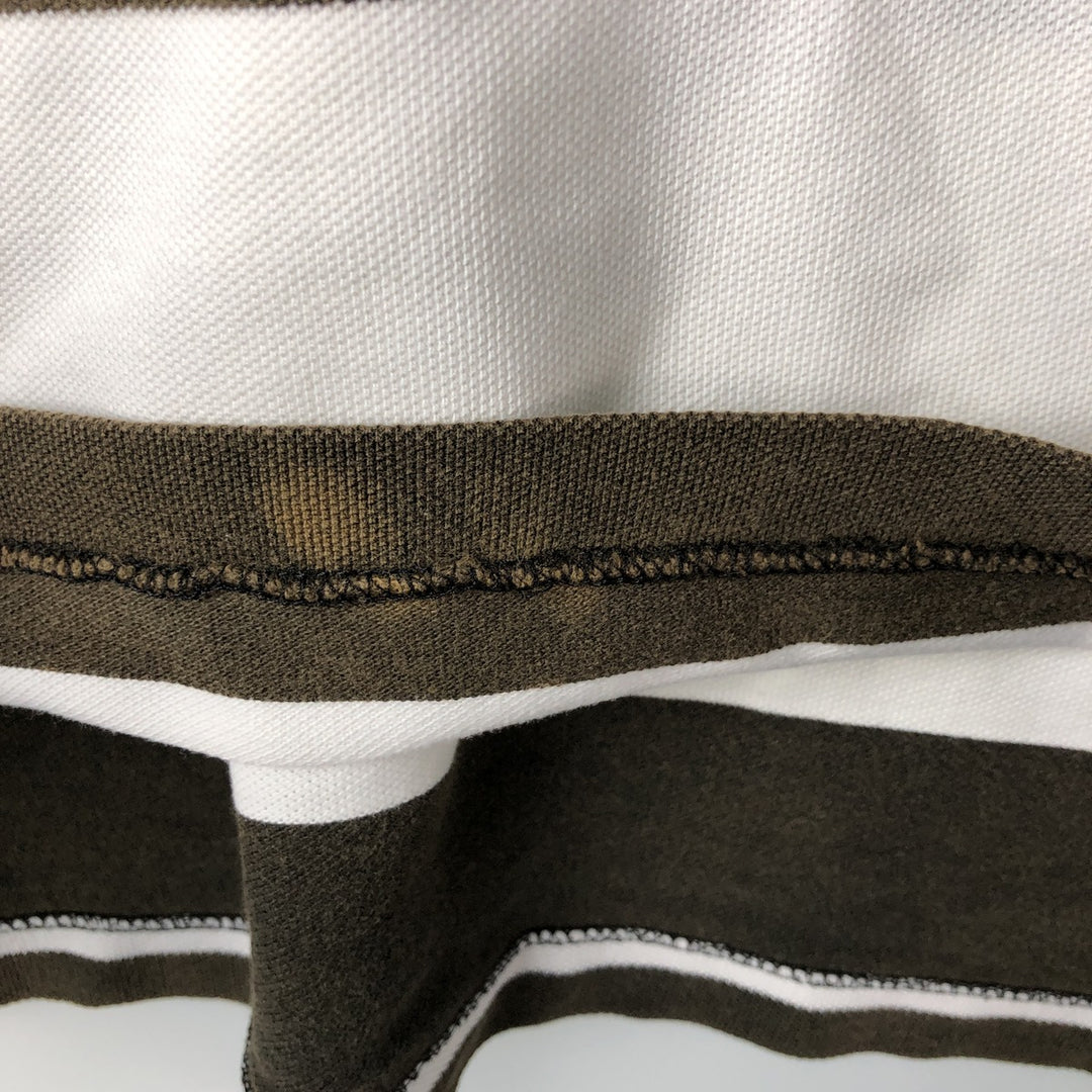 Ralph Lauren POLO by Ralph Lauren short sleeve striped polo shirt, men's XL size cotton white type Vintage Second Hand