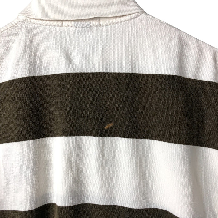 Ralph Lauren POLO by Ralph Lauren short sleeve striped polo shirt, men's XL size cotton white type Vintage Second Hand
