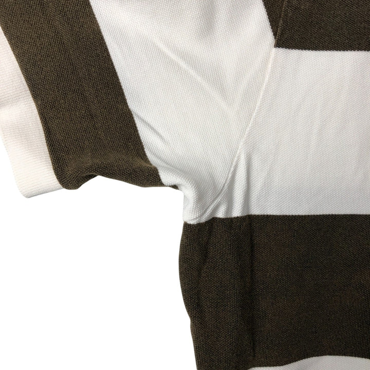 Ralph Lauren POLO by Ralph Lauren short sleeve striped polo shirt, men's XL size cotton white type Vintage Second Hand