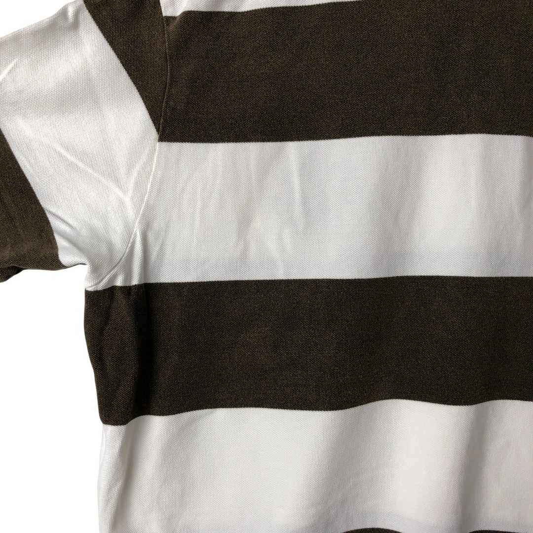Ralph Lauren POLO by Ralph Lauren short sleeve striped polo shirt, men's XL size cotton white type Vintage Second Hand