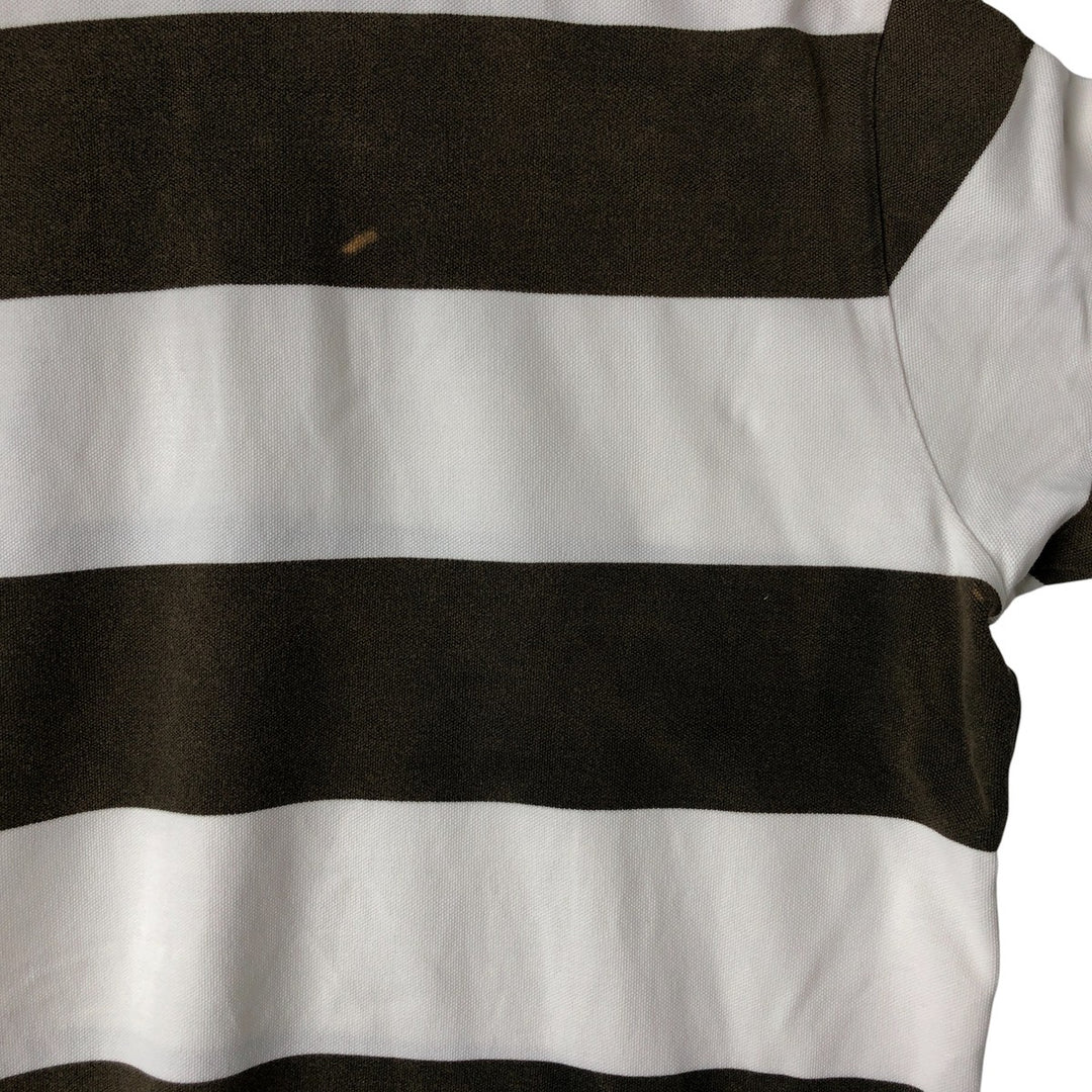 Ralph Lauren POLO by Ralph Lauren short sleeve striped polo shirt, men's XL size cotton white type Vintage Second Hand