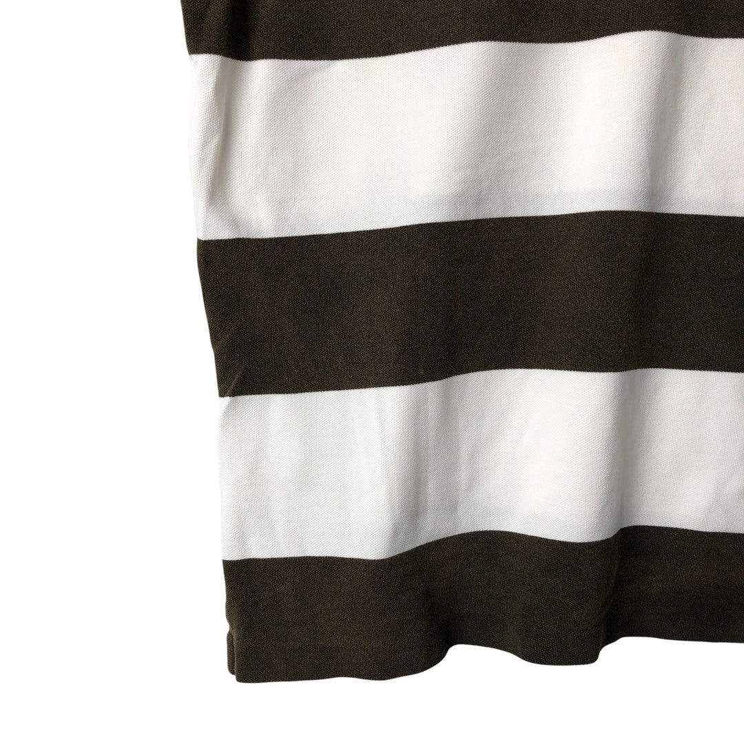 Ralph Lauren POLO by Ralph Lauren short sleeve striped polo shirt, men's XL size cotton white type Vintage Second Hand