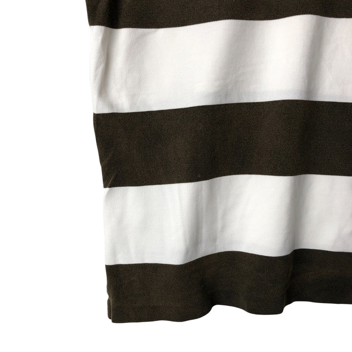 Ralph Lauren POLO by Ralph Lauren short sleeve striped polo shirt, men's XL size cotton white type Vintage Second Hand