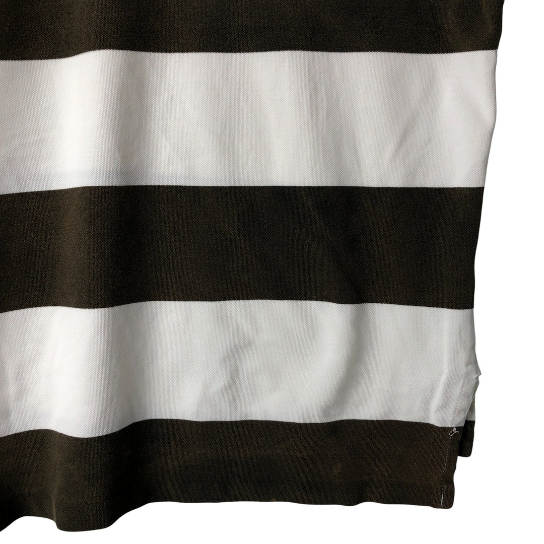 Ralph Lauren POLO by Ralph Lauren short sleeve striped polo shirt, men's XL size cotton white type Vintage Second Hand