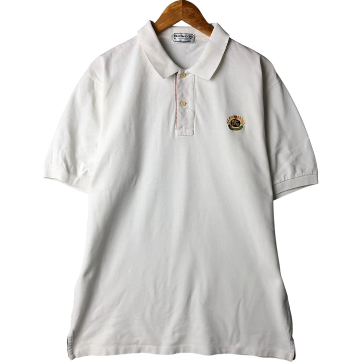 Burberry's BURBERRYS OF LONDON short sleeve polo shirt for men, equivalent to XL cotton white type Vintage Second Hand
