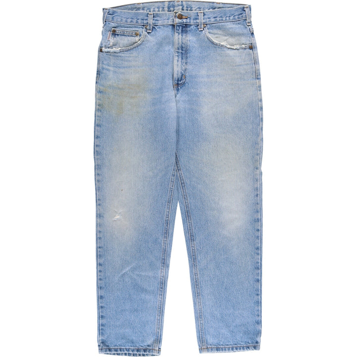 00'S Carhartt Traditional FIT Tapered Denim Pants Men's w35 equivalent cotton blue type Vintage Second Hand