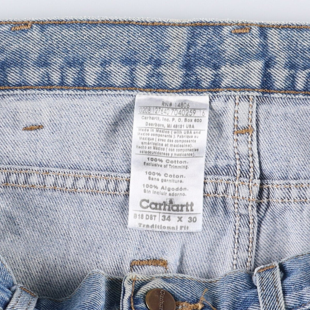 00'S Carhartt Traditional FIT Tapered Denim Pants Men's w35 equivalent cotton blue type Vintage Second Hand