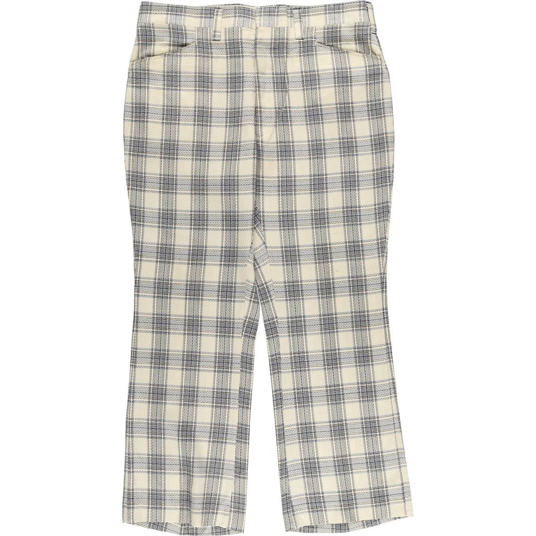Vintage 1980'S Haggar Slacks Check Pattern Flare Pants, Men's Size W37 unclear Beige type Vintage Second Hand