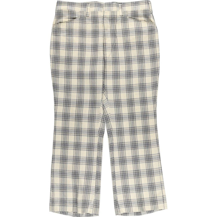 Vintage 1980'S Haggar Slacks Check Pattern Flare Pants, Men's Size W37 unclear Beige type Vintage Second Hand
