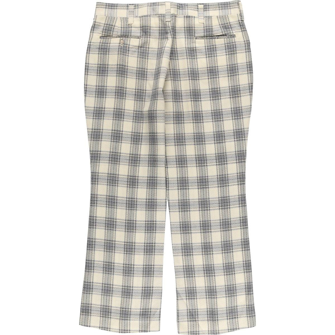 Vintage 1980'S Haggar Slacks Check Pattern Flare Pants, Men's Size W37 unclear Beige type Vintage Second Hand