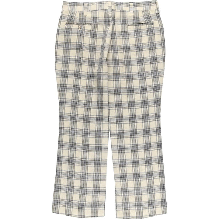Vintage 1980'S Haggar Slacks Check Pattern Flare Pants, Men's Size W37 unclear Beige type Vintage Second Hand