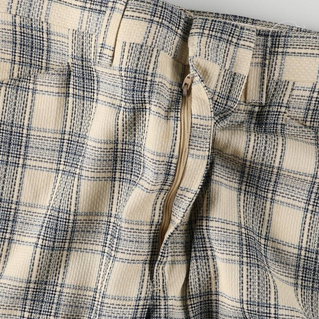 Vintage 1980'S Haggar Slacks Check Pattern Flare Pants, Men's Size W37 unclear Beige type Vintage Second Hand