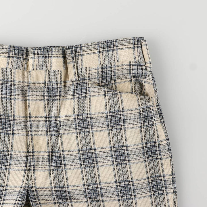 Vintage 1980'S Haggar Slacks Check Pattern Flare Pants, Men's Size W37 unclear Beige type Vintage Second Hand