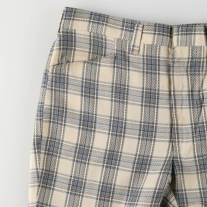 Vintage 1980'S Haggar Slacks Check Pattern Flare Pants, Men's Size W37 unclear Beige type Vintage Second Hand