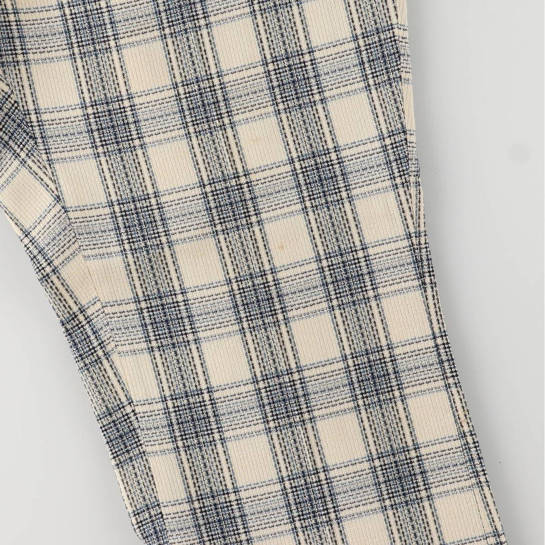 Vintage 1980'S Haggar Slacks Check Pattern Flare Pants, Men's Size W37 unclear Beige type Vintage Second Hand