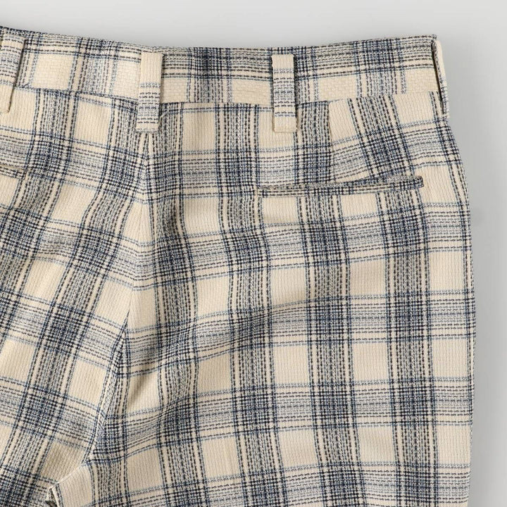 Vintage 1980'S Haggar Slacks Check Pattern Flare Pants, Men's Size W37 unclear Beige type Vintage Second Hand