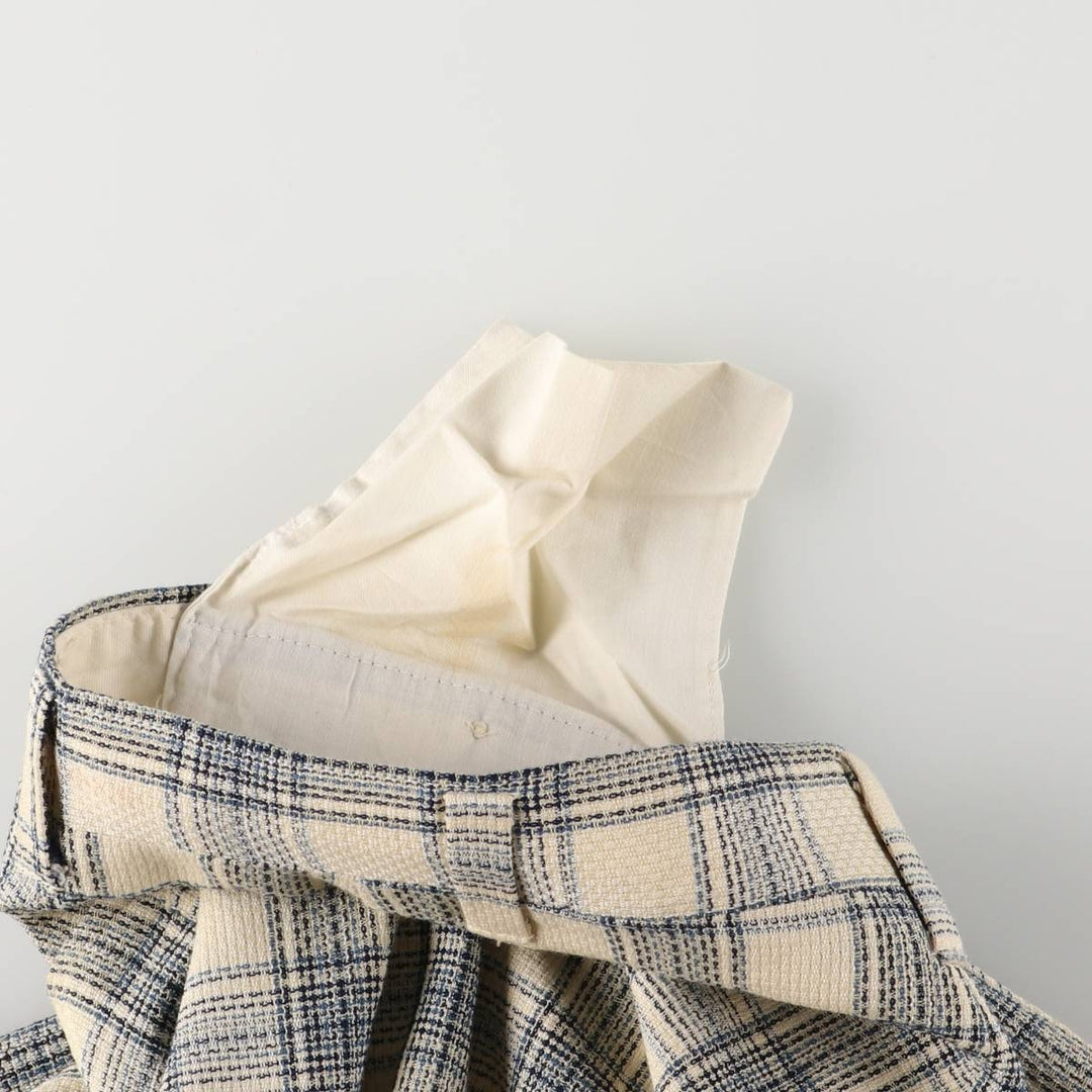 Vintage 1980'S Haggar Slacks Check Pattern Flare Pants, Men's Size W37 unclear Beige type Vintage Second Hand