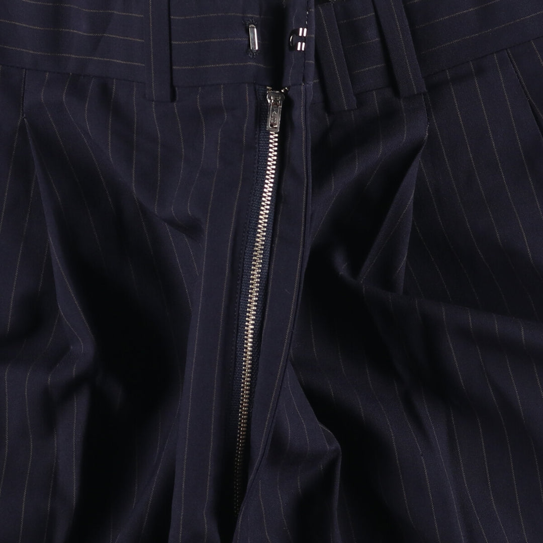 90'S Vintage Oxxford Clothes Striped Pattern Two-Pleated Slacks, Men's Size W33 unclear navy blue type Vintage Second Hand