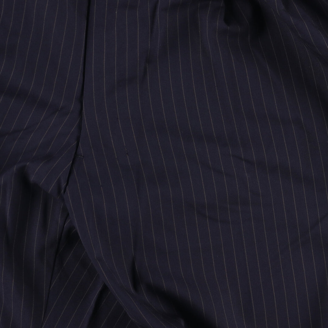 90'S Vintage Oxxford Clothes Striped Pattern Two-Pleated Slacks, Men's Size W33 unclear navy blue type Vintage Second Hand