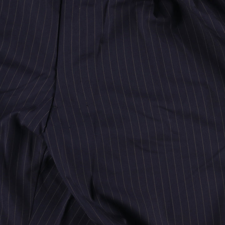 90'S Vintage Oxxford Clothes Striped Pattern Two-Pleated Slacks, Men's Size W33 unclear navy blue type Vintage Second Hand