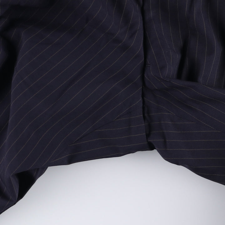 90'S Vintage Oxxford Clothes Striped Pattern Two-Pleated Slacks, Men's Size W33 unclear navy blue type Vintage Second Hand