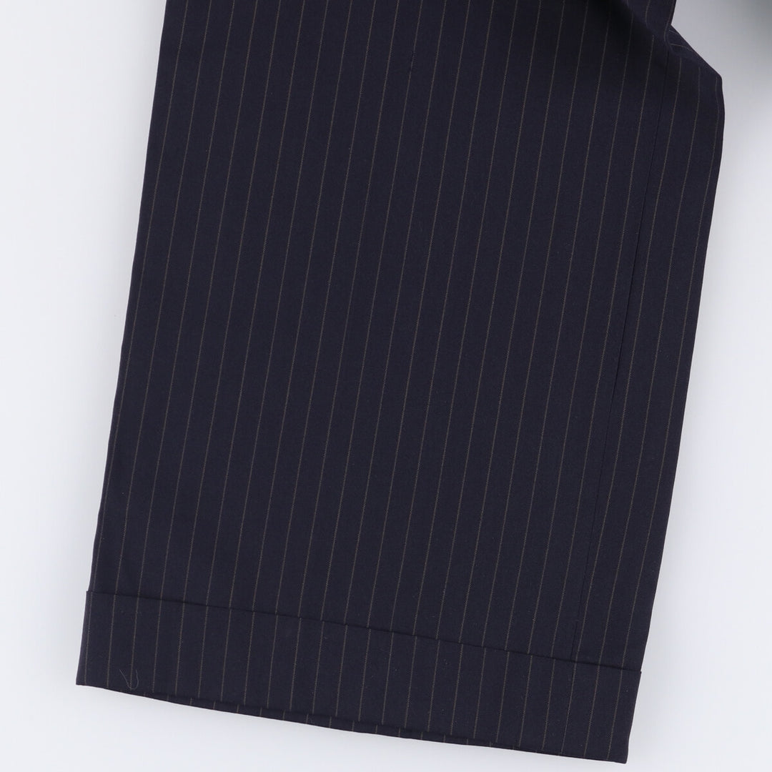 90'S Vintage Oxxford Clothes Striped Pattern Two-Pleated Slacks, Men's Size W33 unclear navy blue type Vintage Second Hand