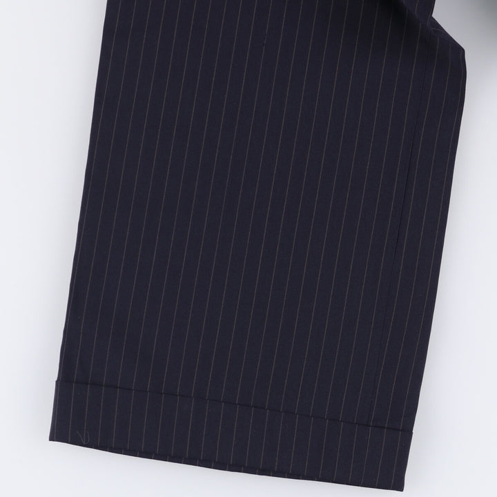 90'S Vintage Oxxford Clothes Striped Pattern Two-Pleated Slacks, Men's Size W33 unclear navy blue type Vintage Second Hand