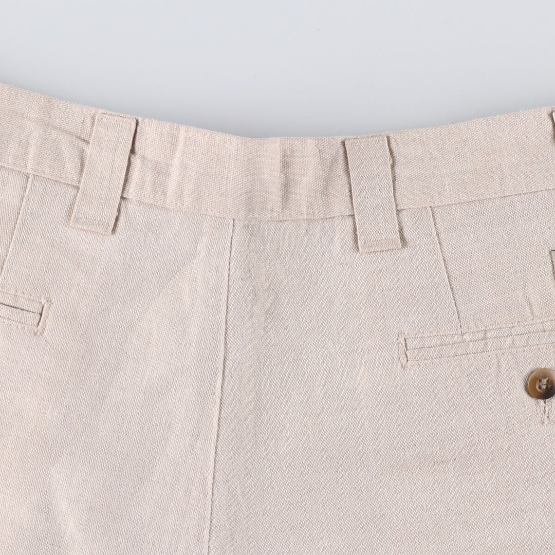 90'S Levi's DOCKERS Khaki LOOSE FIT Two-pleat Linen Pants Slacks Made in USA Men's W33 Vintage linen Beige type Vintage Second Hand