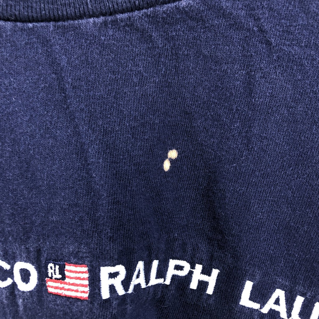 90'S Ralph Lauren POLO JEANS COMPANY short sleeve logo T-shirt made in USA men's size L vintage cotton navy blue type Vintage Second Hand