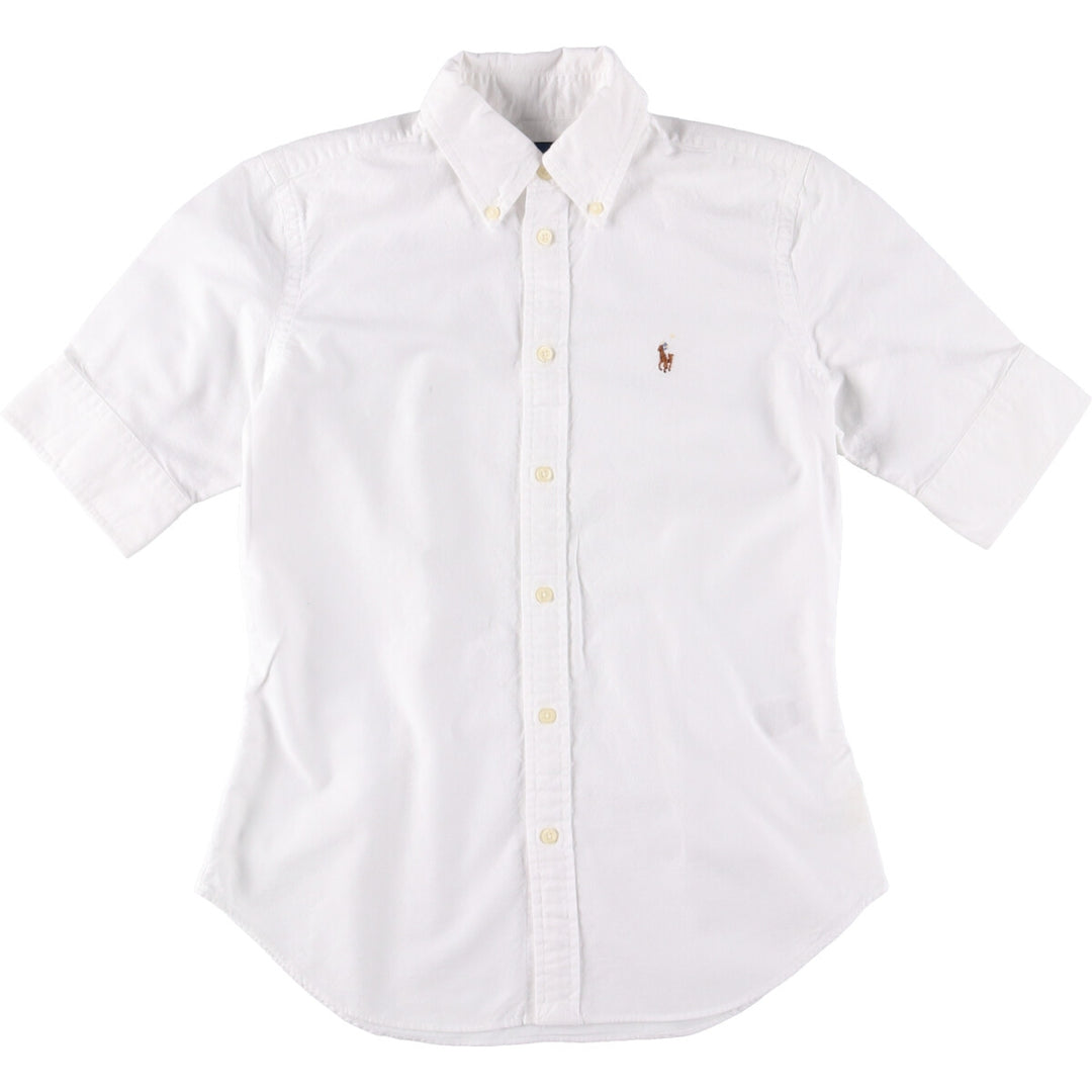 Ralph Lauren SLIM FIT Slim fit 5/8 sleeve button down short sleeve cotton shirt Men's S size cotton white type Vintage Second Hand