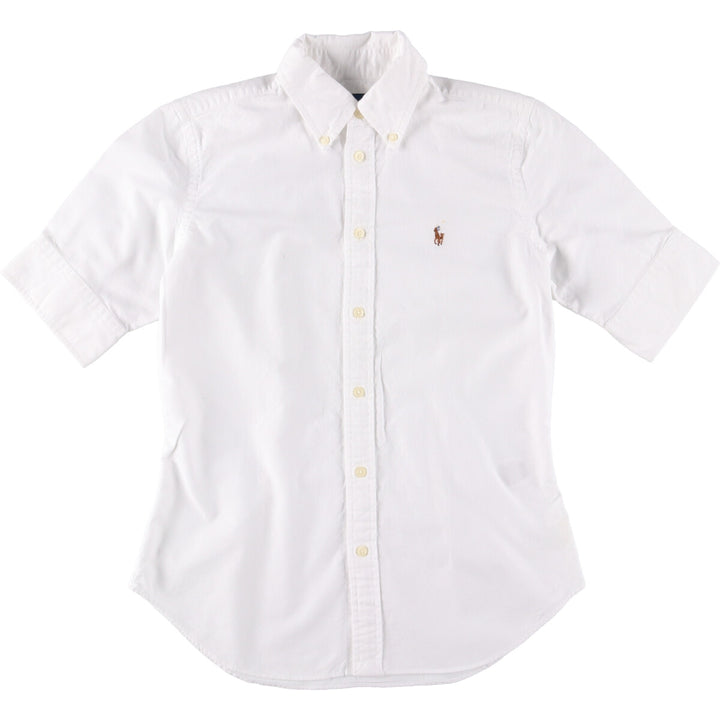 Ralph Lauren SLIM FIT Slim fit 5/8 sleeve button down short sleeve cotton shirt Men's S size cotton white type Vintage Second Hand