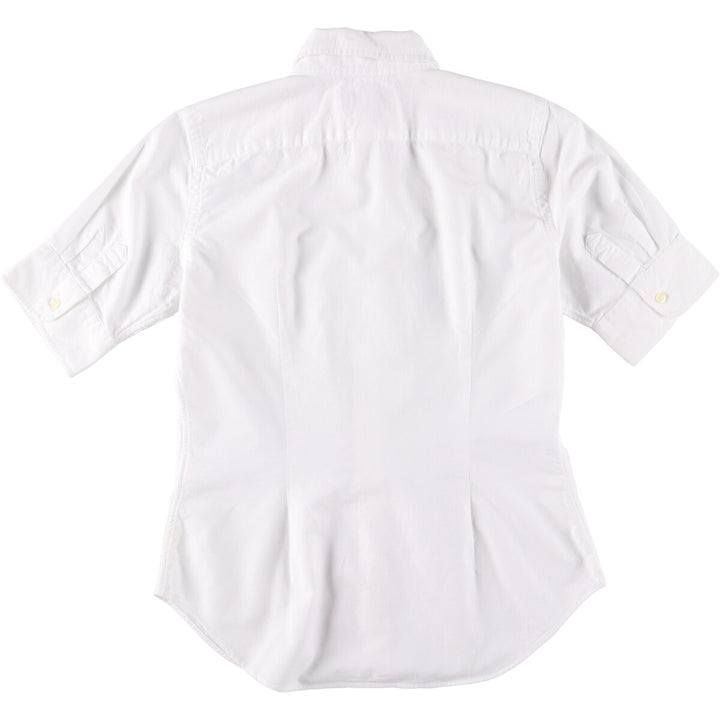 Ralph Lauren SLIM FIT Slim fit 5/8 sleeve button down short sleeve cotton shirt Men's S size cotton white type Vintage Second Hand