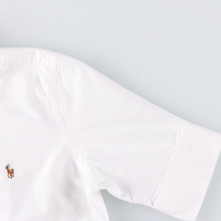 Ralph Lauren SLIM FIT Slim fit 5/8 sleeve button down short sleeve cotton shirt Men's S size cotton white type Vintage Second Hand