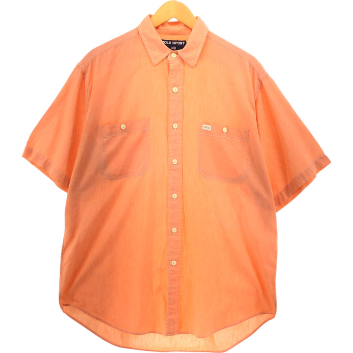 Ralph Lauren POLO SPORT Polo Sport Polo Sports Short Sleeve Cotton Shirt Men's L Size cotton orange type Vintage Second Hand