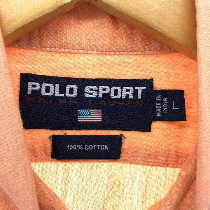 Ralph Lauren POLO SPORT Polo Sport Polo Sports Short Sleeve Cotton Shirt Men's L Size cotton orange type Vintage Second Hand