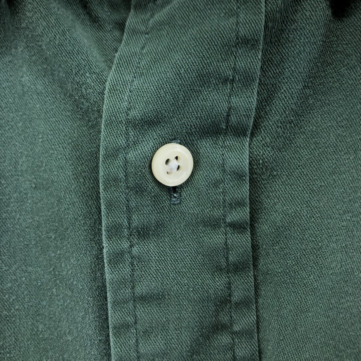 Ralph Lauren BLAIRE short sleeve button down shirt, men's size L cotton Green type dark green Vintage Second Hand