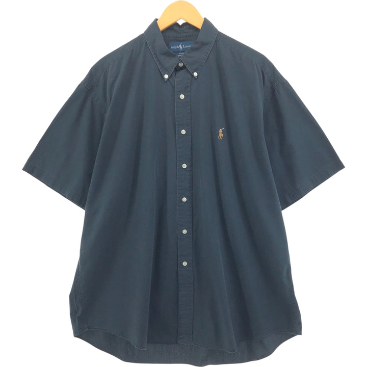 Ralph Lauren BLAKE short sleeve button down shirt, men's XL size cotton black type Vintage Second Hand