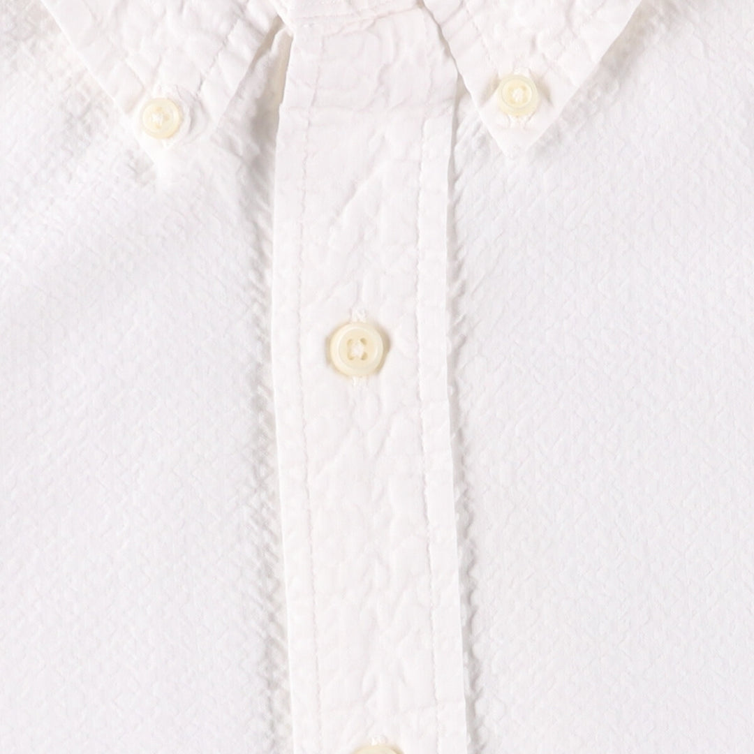 Ralph Lauren Classic Fit Seersucker Short Sleeve Button Down Shirt, Men's Size L cotton white type Vintage Second Hand