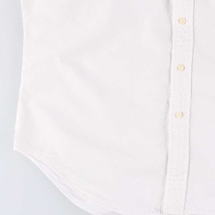 Ralph Lauren Classic Fit Seersucker Short Sleeve Button Down Shirt, Men's Size L cotton white type Vintage Second Hand