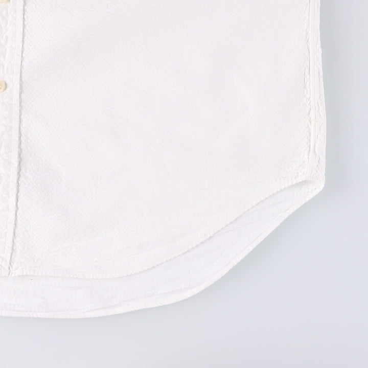 Ralph Lauren Classic Fit Seersucker Short Sleeve Button Down Shirt, Men's Size L cotton white type Vintage Second Hand