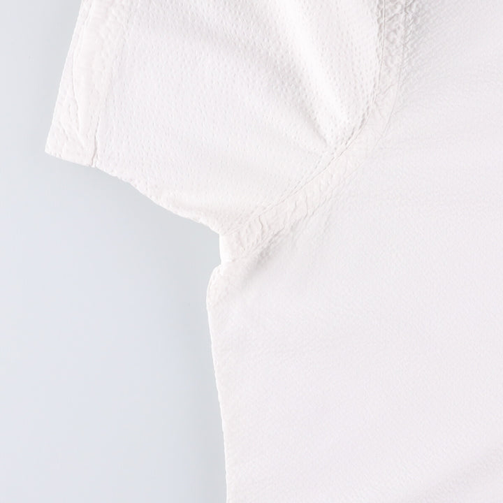 Ralph Lauren Classic Fit Seersucker Short Sleeve Button Down Shirt, Men's Size L cotton white type Vintage Second Hand