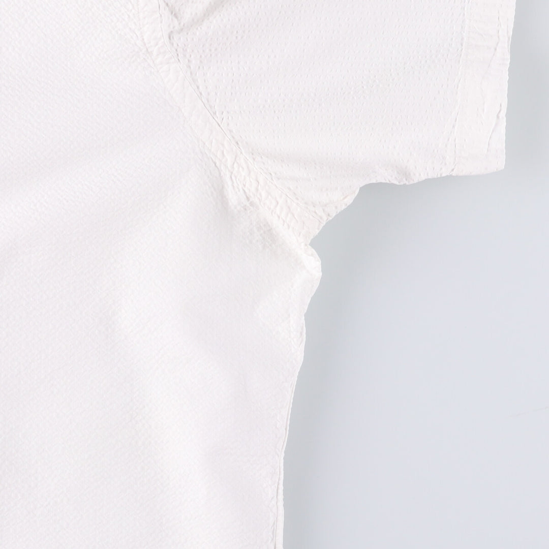 Ralph Lauren Classic Fit Seersucker Short Sleeve Button Down Shirt, Men's Size L cotton white type Vintage Second Hand