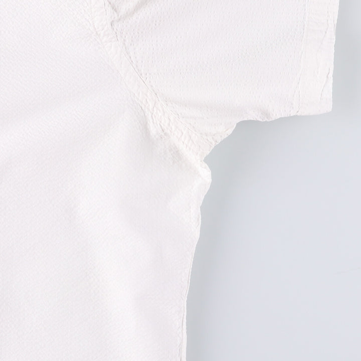 Ralph Lauren Classic Fit Seersucker Short Sleeve Button Down Shirt, Men's Size L cotton white type Vintage Second Hand