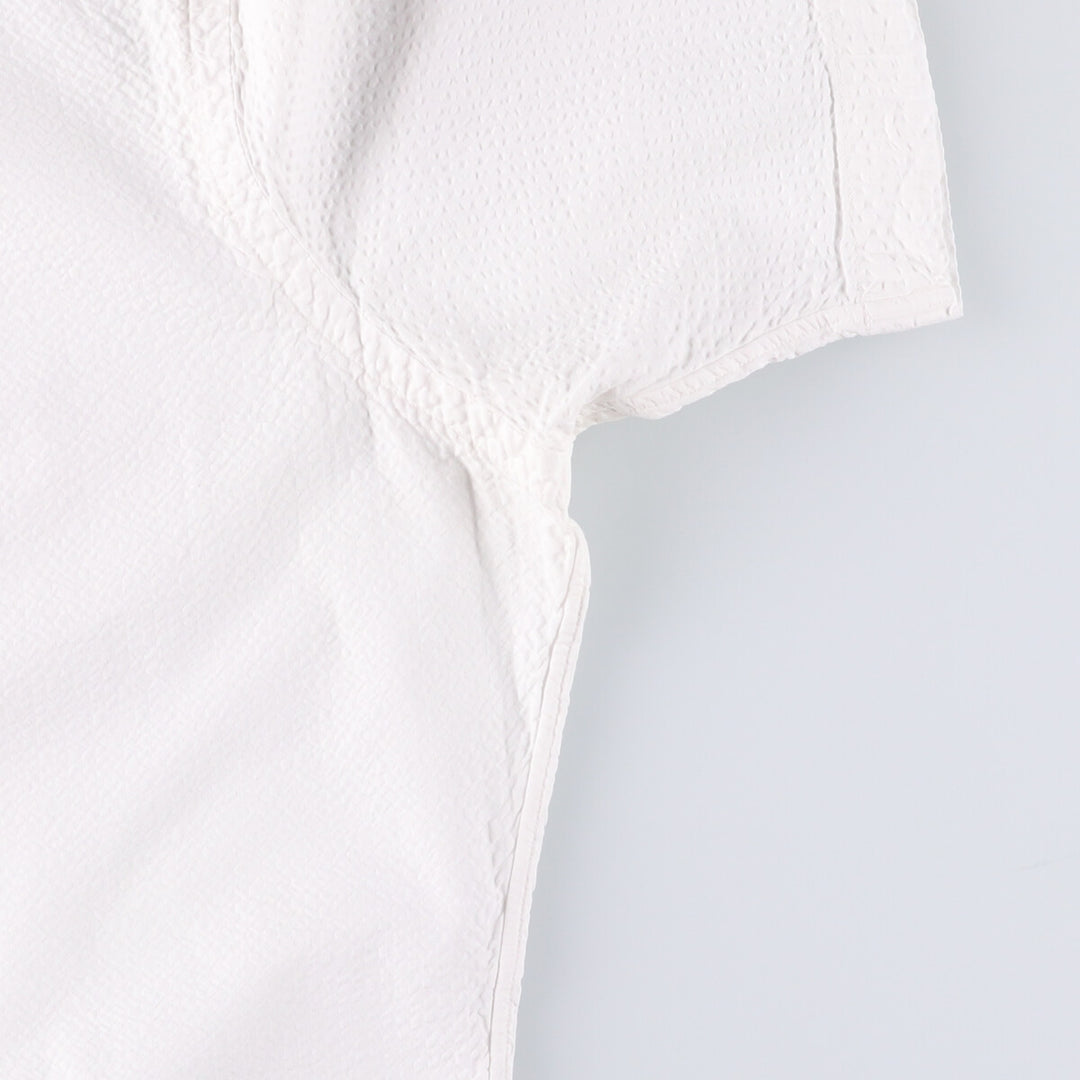 Ralph Lauren Classic Fit Seersucker Short Sleeve Button Down Shirt, Men's Size L cotton white type Vintage Second Hand